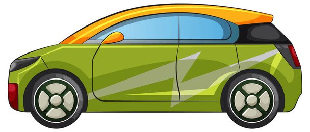 Grafica vettoriale stilizzata di una moderna auto compatta - Vettoriali, immagini