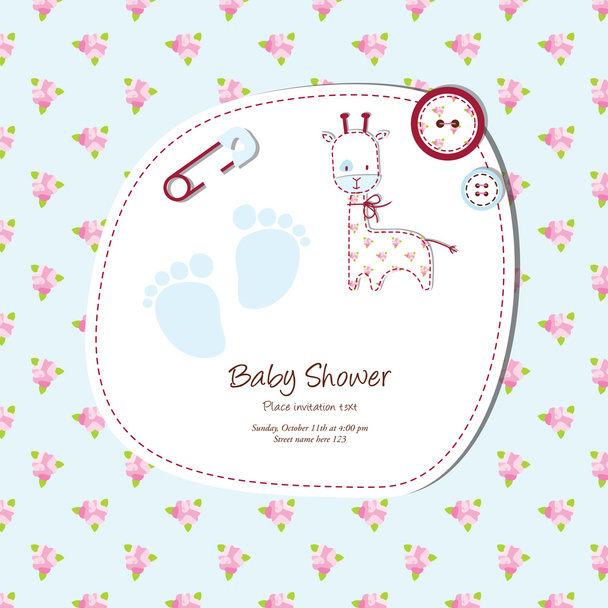 Baby shower card - Vector, imagen