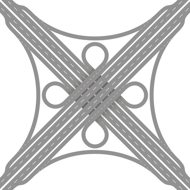 Конюшини розв'язка дорожнього перехрестя - Вектор, зображення