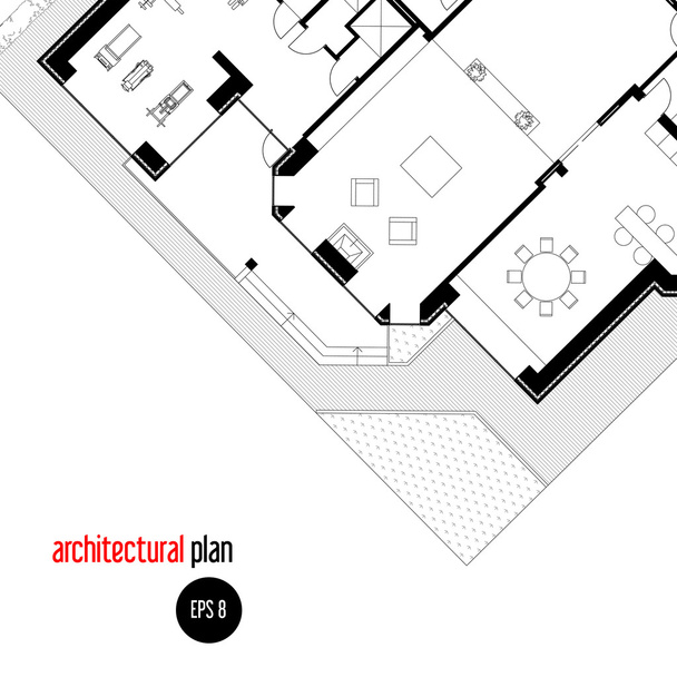 Architektonická kresba - Vektor, obrázek