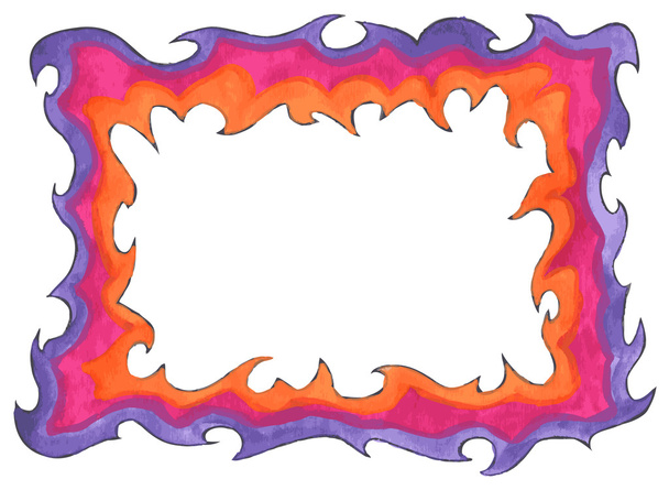 Watercolor frame border in graffiti style - Vector, Image