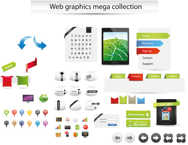 Large web graphic collection - Vector, imagen