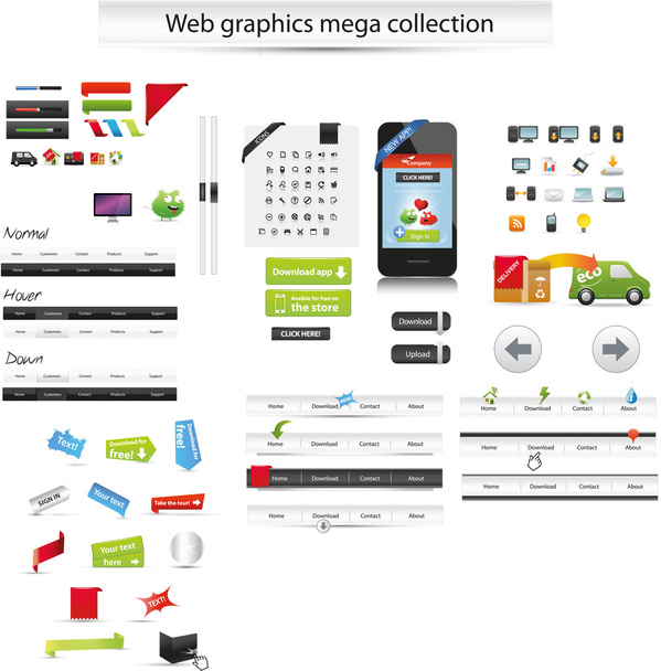 Large web graphic collection - Vetor, Imagem