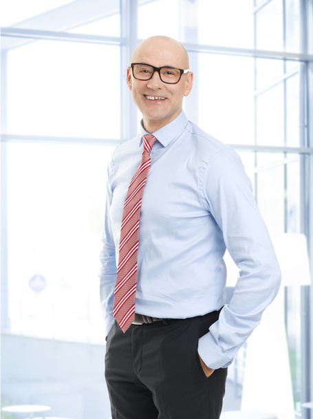 Officemanager dragen brillen op kantoor - Foto, afbeelding