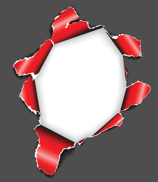 Hole in the sheet of paper - Vector, Image