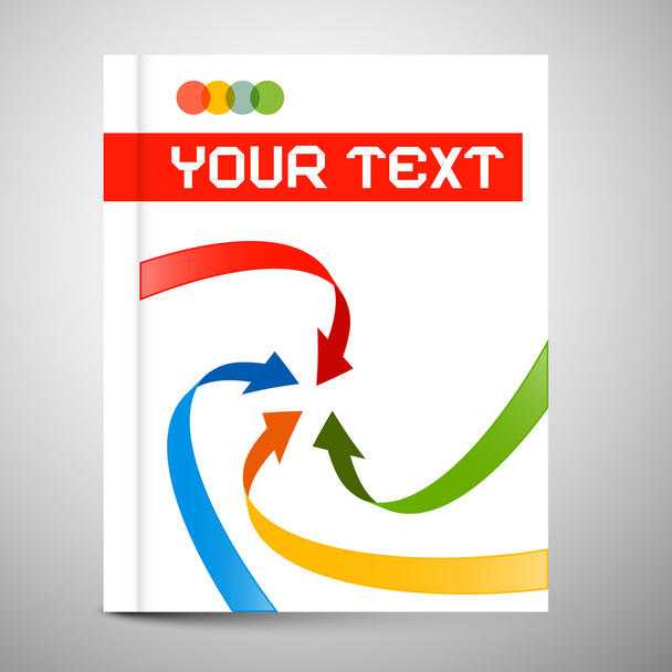 Vektorové moderní kniha nebo brožura obalový Design - infografika šablony rozložení s šipkami - Vektor, obrázek