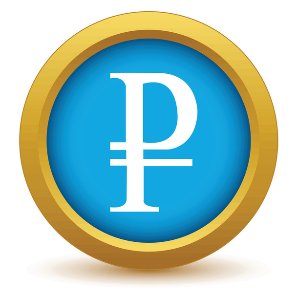 Gold ruble icon - Vector, afbeelding