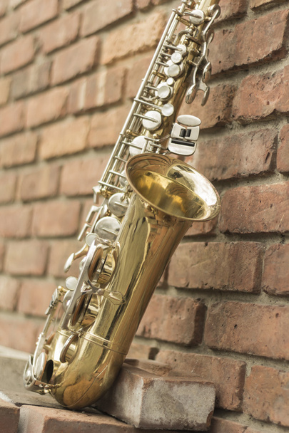 Saxophone Brick Wall - Photo, Image