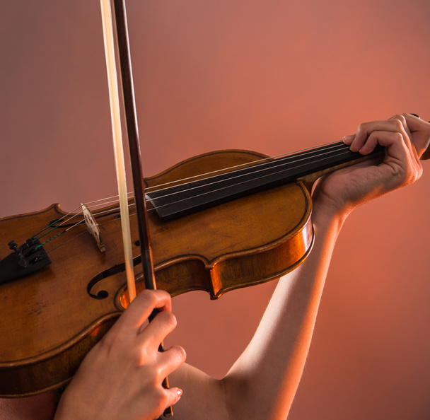 Young woman with violin - Foto, imagen