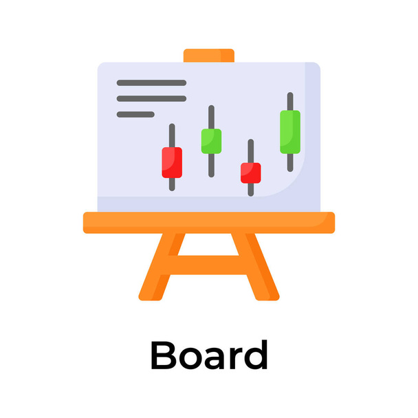 Kandelaar grafiek aan boord duiden concept icoon van zakelijke presentatie - Vector, afbeelding