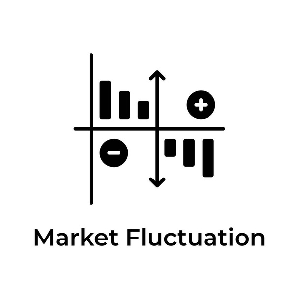 Obtener este hermoso y único icono de la fluctuación del mercado, vector de moda de las operaciones bursátiles - Vector, imagen