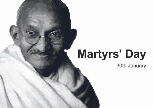 Joka vuosi 30. tammikuuta Intiassa vietetään marttyyrien päivää. Päivämäärä valittiin, koska se merkitsee Mohandas Karamchand Gandhin murhaa.. - Valokuva, kuva