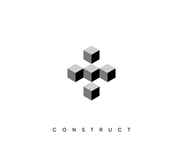 Construir plantilla de diseño de logotipo para la identidad empresarial. Construcción abstracta, arquitectura, estructura y planificación signo vectorial. - Vector, imagen