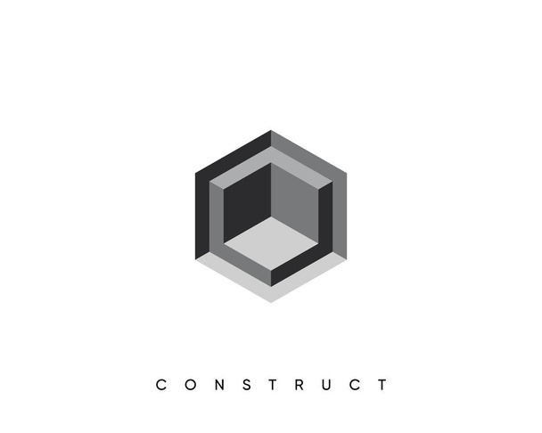 Abstract cube logo design template for construction, planning and structure. Isometric cube vector design symbol. - Vector, Image