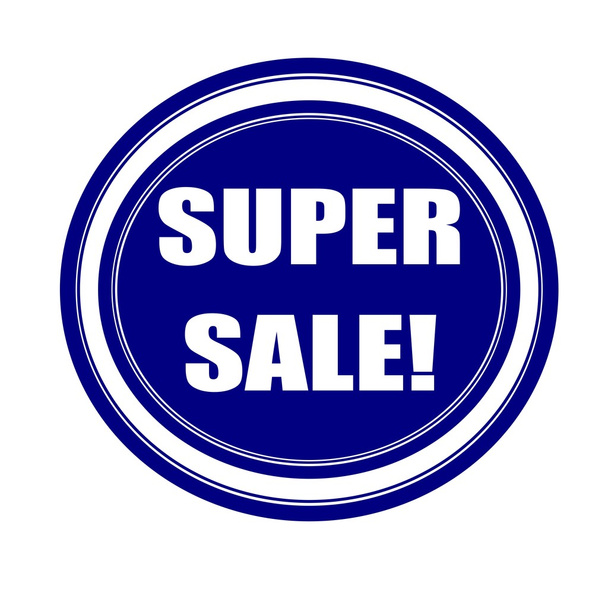 Super verkoop witte stempel tekst op blueblack - Foto, afbeelding