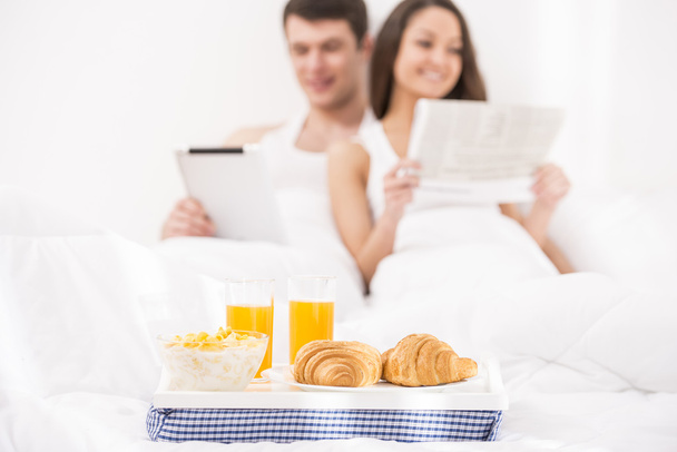 Ontbijt op bed - Foto, afbeelding