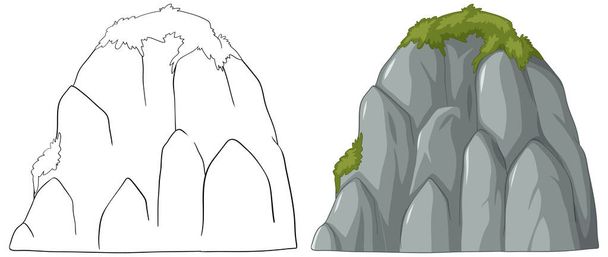 Vector σχέδιο ενός βουνού με φύλλωμα - Διάνυσμα, εικόνα