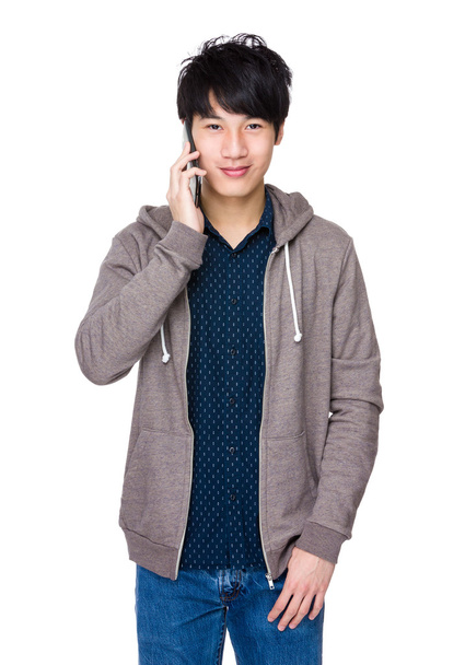Asian handsome man in grey hoodie - Photo, Image
