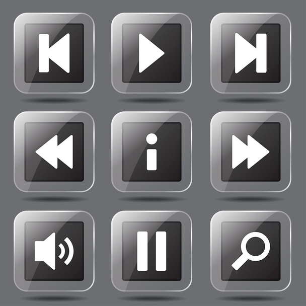 Multimedia Controller Icon Set - Vettoriali, immagini