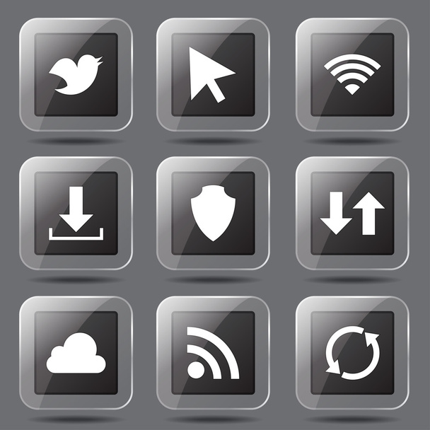 Web Internet Social Icon Set - Vektor, Bild