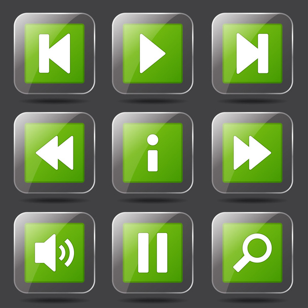 Multimedia Controller Icon Set - Vektör, Görsel