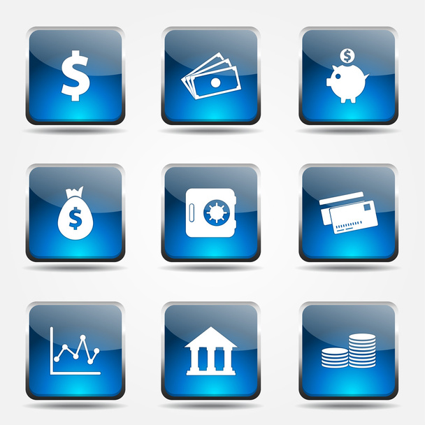 Financial Banking Icon Set - Vektor, Bild