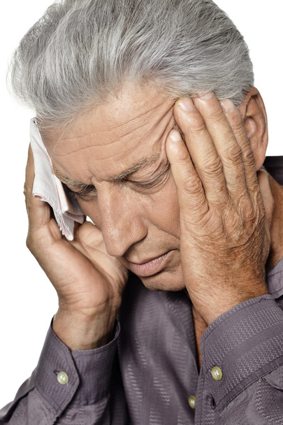 Elderly man with  headache - Foto, immagini