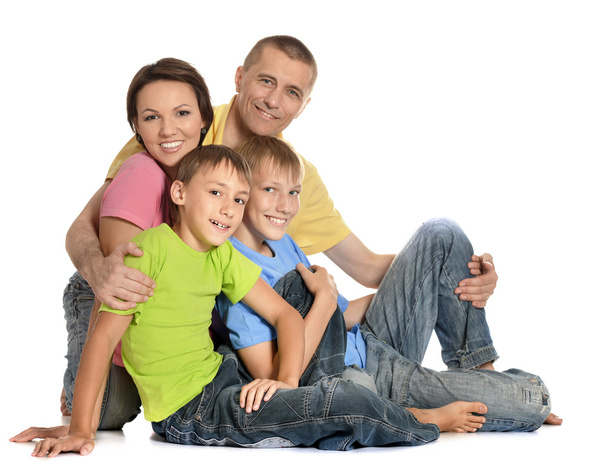 Happy family of four - Фото, зображення