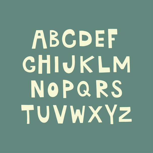 Hand drawn alphabet. Vector design. - Вектор,изображение