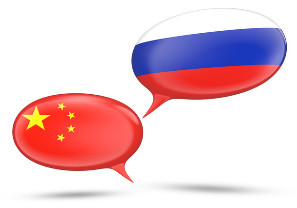 China - Russia relations concept with speech bubbles - Photo, Image