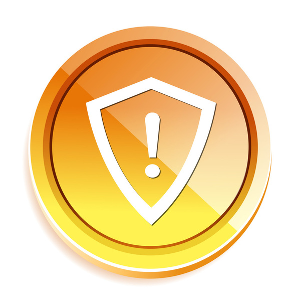 Shield danger button - Vector, Imagen