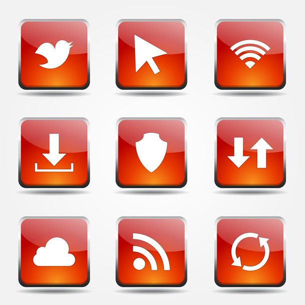 Web Internet Social Icon Set - Vector, Imagen