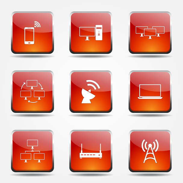 Telecom Communication Icon Set - ベクター画像