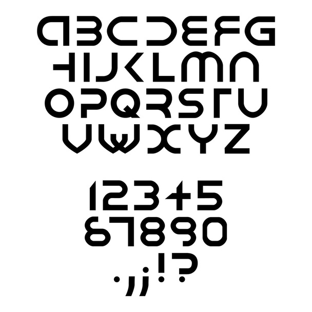未来的なアルファベットのフォント - ベクター画像