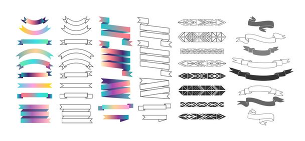 Set of labels, ribbons and design elements - Вектор,изображение