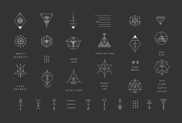 Set of trendy geometric icons - Vector, Image
