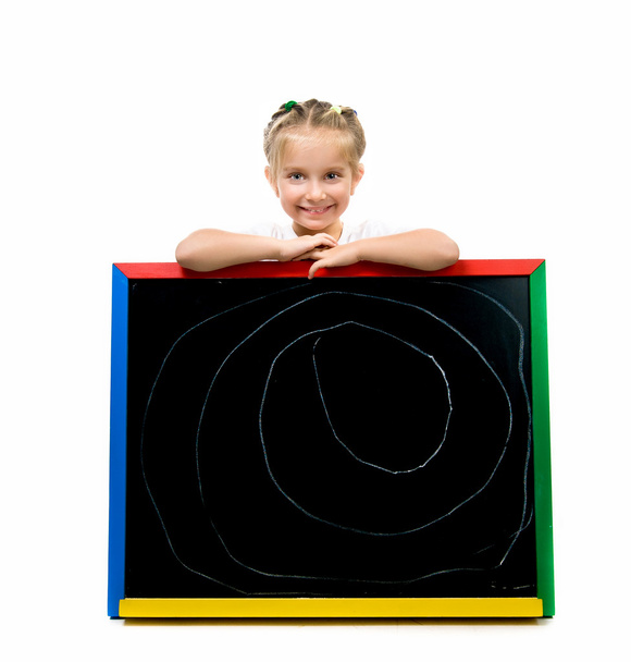 Beautiful little girl on a board - Zdjęcie, obraz