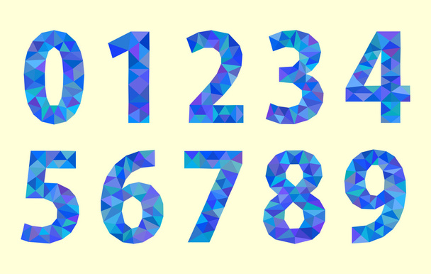 definir números baixos de dígitos poli com uma tonalidade vermelha
 - Vetor, Imagem