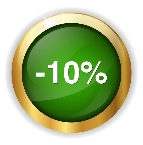 10 percent off button - Vector, afbeelding