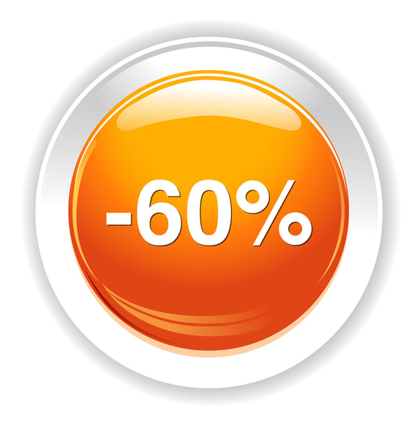 60 percent off button - ベクター画像