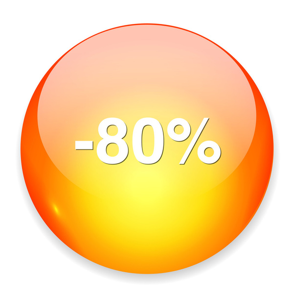 80 percent off button - Vector, afbeelding