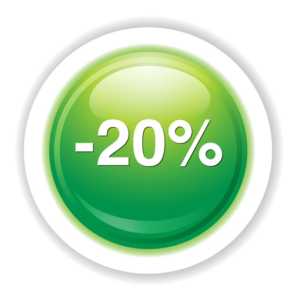 20 percent off button - Vektor, kép