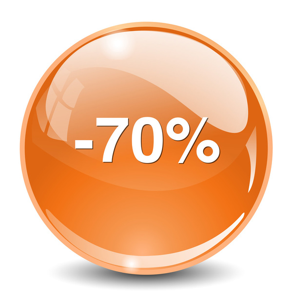 70 percent off button - Vektör, Görsel