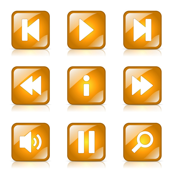 Multimedia Controller Icon Set - Vektor, Bild