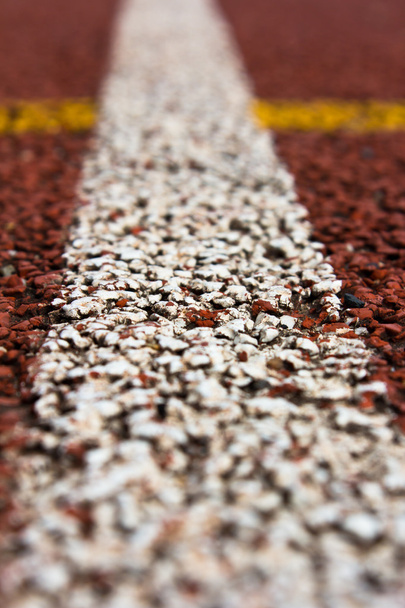 Close up line on the running track rubber - Photo, Image