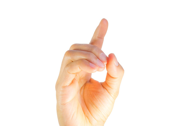 Произношение алфавита пальцем на американском языке жестов
 - Фото, изображение