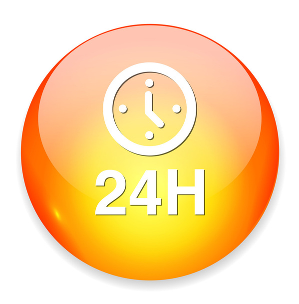 24 óra ikon - Vektor, kép
