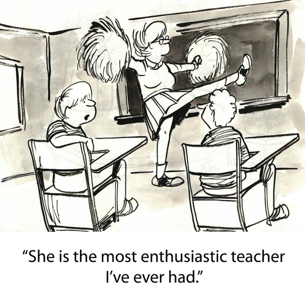 Enthusiastic teacher - Vector, Image