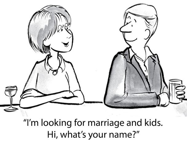 I'm looking for marriage and kids. - Vector, Image