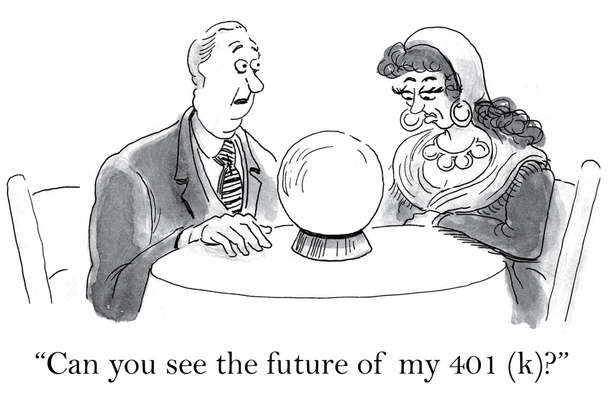 Pensioenregeling in de toekomst - Vector, afbeelding